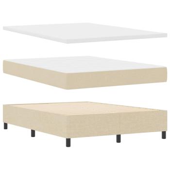 Boxspringbett mit Kissen mit Kopfteil Creme 200 x 160 cm Stoff