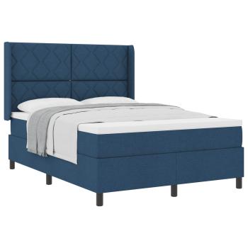 Boxspringbett mit Kissen mit Kopfteil Blau 200 x 160 cm Stoff