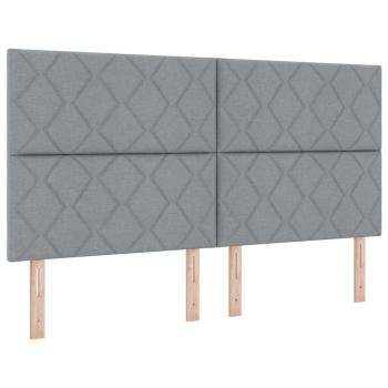 Boxspringbett mit Kissen Hellgrau 200 x 180 cm Stoff