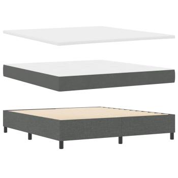 Boxspringbett mit Kissen Dunkelgrau 200 x 180 cm Stoff