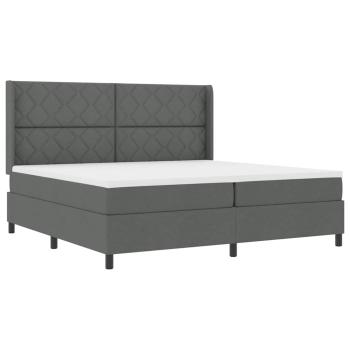 Boxspringbett mit Kissen Dunkelgrau 200 x 200 cm Stoff