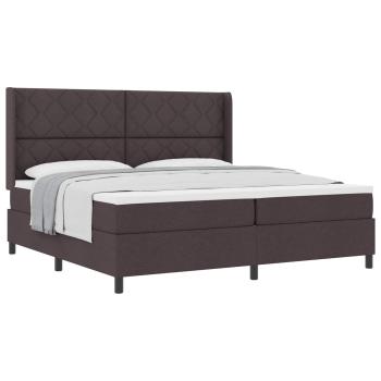 Boxspringbett mit Kissen Dunkelbraun 200 x 200 cm Stoff