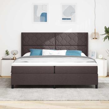 Boxspringbett mit Kissen Dunkelbraun 200 x 200 cm Stoff