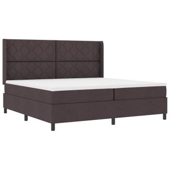 Boxspringbett mit Kissen Dunkelbraun 200 x 200 cm Stoff