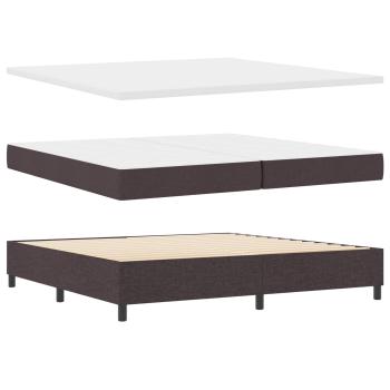 Boxspringbett mit Kissen Dunkelbraun 200 x 200 cm Stoff