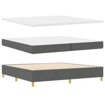 Boxspringbett mit Kopfteil Dunkelgrau 200 x 200 cm Stoff