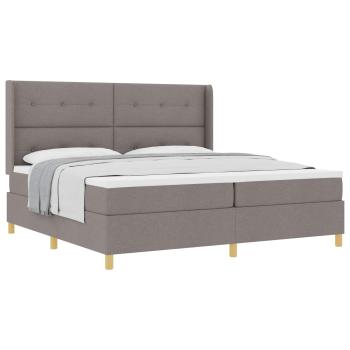 Boxspringbett mit Kopfteil Taupe 200 x 200 cm Stoff