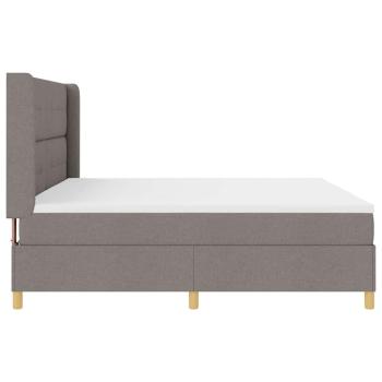 Boxspringbett mit Kopfteil Taupe 200 x 200 cm Stoff