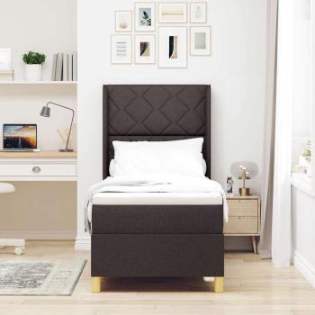 ARDEBO.de - Boxspringbett mit Kopfteil Dunkelbraun 80 x 200 cm Stoff