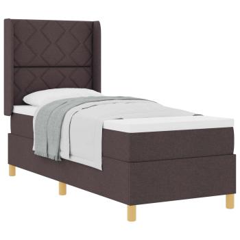 Boxspringbett mit Kopfteil Dunkelbraun 80 x 200 cm Stoff