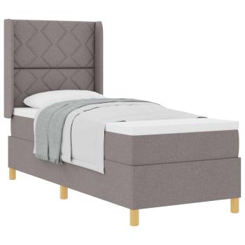Boxspringbett mit Kopfteil Taupe 80 x 200 cm Stoff
