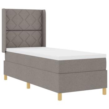 Boxspringbett mit Kopfteil Taupe 80 x 200 cm Stoff