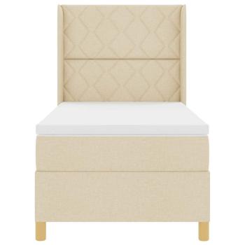 Boxspringbett mit Kopfteil Creme 90 x 190 cm Stoff