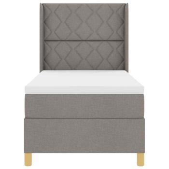 Boxspringbett mit Kopfteil Taupe 100 x 200 cm Stoff
