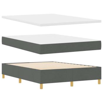 Boxspringbett mit Kopfteil Dunkelgrau 140 x 190 cm Stoff
