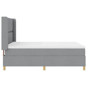 Boxspringbett mit Kopfteil Hellgrau 140 x 200 cm Stoff