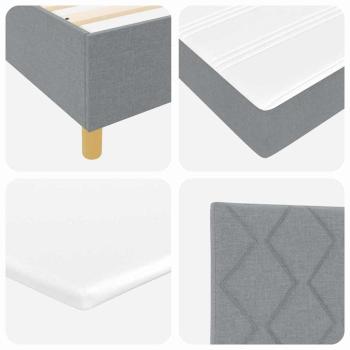 Boxspringbett mit Kopfteil Hellgrau 140 x 200 cm Stoff