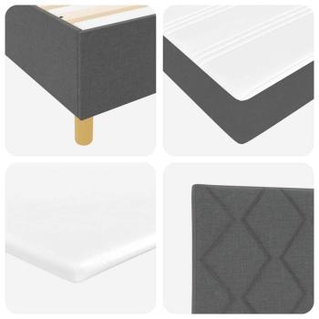 Boxspringbett mit Kopfteil Dunkelgrau 160 x 200 cm Stoff