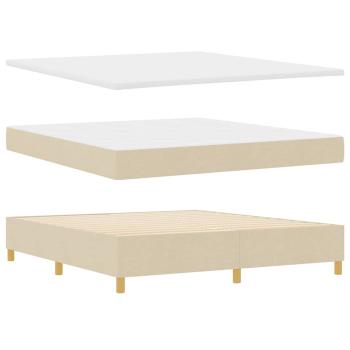 Boxspringbett mit Kopfteil Creme 180 x 200 cm Stoff