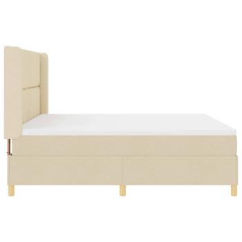 Boxspringbett mit Kopfteil Creme 180 x 200 cm Stoff