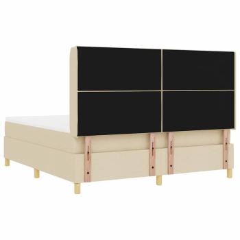 Boxspringbett mit Kopfteil Creme 180 x 200 cm Stoff