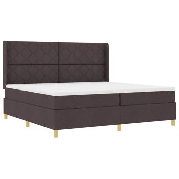 Boxspringbett mit Kopfteil Dunkelbraun 200 x 200 cm Stoff