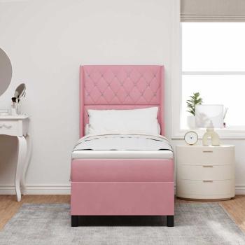 Boxspringbett mit Matratze mit Kopfteil Rosa 80 x 200 cm Samt