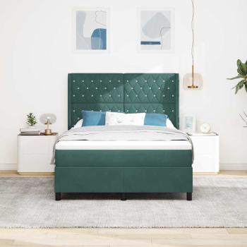 Boxspringbett mit Matratze Dunkelgrün 140 x 200 cm Samt