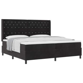 Boxspringbett mit Matratze Schwarz 200 x 200 cm Samt