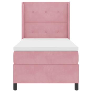 Boxspringbett mit Kopfteil Rosa 90 x 190 cm Samt