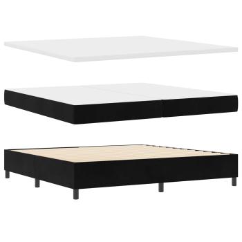 Boxspringbett mit Kopfteil Schwarz 200 x 200 cm Samt