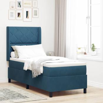 ARDEBO.de - Boxspringbett mit Kopfteil Blau 80 x 200 cm Samt