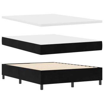Boxspringbett mit Kopfteil Schwarz 160 x 200 cm Samt