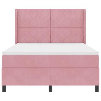 Boxspringbett mit Kopfteil Rosa 160 x 200 cm Samt