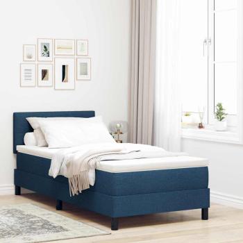 ARDEBO.de - Boxspringbett mit Kissen mit Kopfteil Blau 80 x 200 cm Stoff