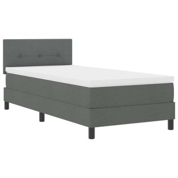 Boxspringbett mit Kopfteil Dunkelgrau 100 x 200 cm Stoff