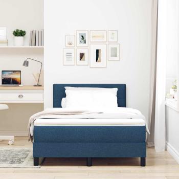Boxspringbett mit LED-Lichtleisten Blau 120 x 190 cm Stoff