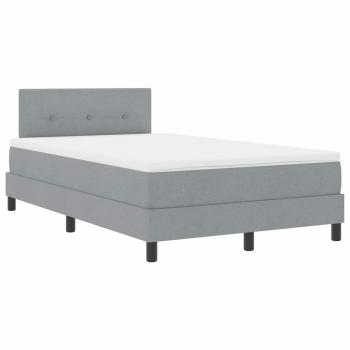 Boxspringbett mit LED-Lichtleisten Hellgrau 120 x 200 cm Stoff