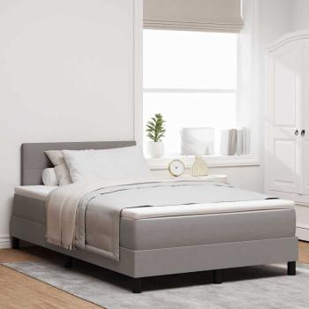 ARDEBO.de - Boxspringbett mit LED-Lichtleisten Taupe 120 x 200 cm Stoff