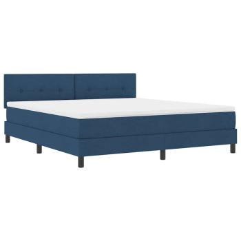 Boxspringbett mit LED-Lichtleisten Blau 180 x 200 cm Stoff