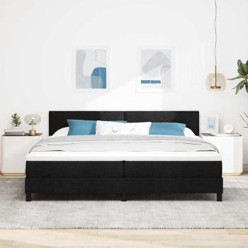 Boxspringbett mit LED-Lichtleisten Schwarz 200 x 200 cm Stoff