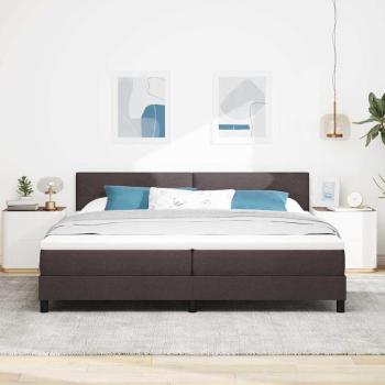 Boxspringbett mit Kopfteil Dunkelbraun 200 x 200 cm Stoff