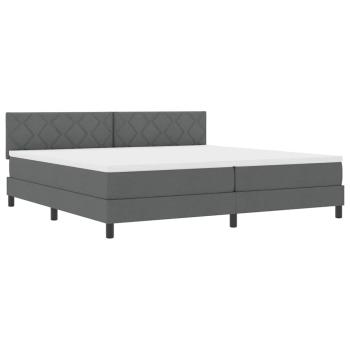 Boxspringbett mit Kopfteil Dunkelgrau 200 x 200 cm Stoff