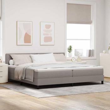 ARDEBO.de - Boxspringbett mit Kissen mit Kopfteil Taupe 200 x 200 cm Stoff