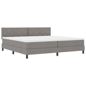 Boxspringbett mit Kissen mit Kopfteil Taupe 200 x 200 cm Stoff