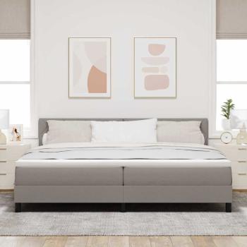 Boxspringbett mit Kissen mit Kopfteil Taupe 200 x 200 cm Stoff