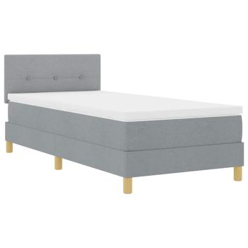 LED Boxspringbett mit Kopfteil Hellgrau 80 x 200 cm Stoff