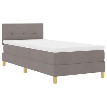 LED Boxspringbett mit Kopfteil Taupe 100 x 200 cm Stoff