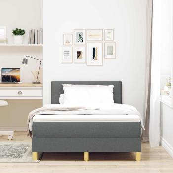 LED Boxspringbett mit Kopfteil Dunkelgrau 120 x 190 cm Stoff