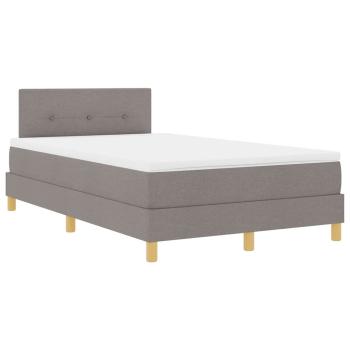 LED Boxspringbett mit Kopfteil Taupe 120 x 190 cm Stoff